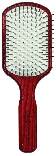 Большая деревянная расческа с пластиковыми штифтами HAIR BRUSH MAXY RECTANG.WITH BROWN PLASTIC PINS